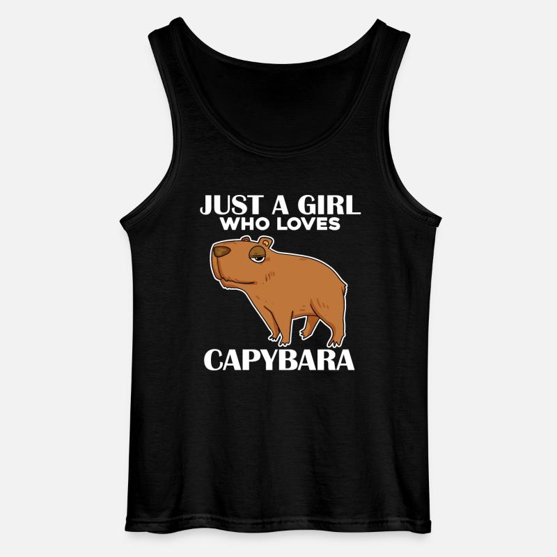 Capybara Mädchen Spruch - Gildan Männer Tank Top - Schwarz