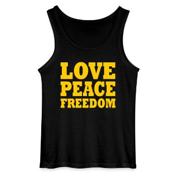 Love peace freedom - Débardeur Gildan Homme - noir - Devant - AI Model Male 185 dark (185cm)