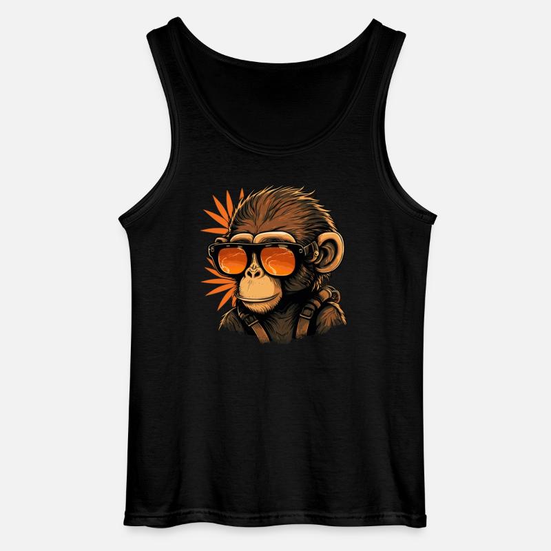 Cooler Affe mit Sonnenbrille - Gildan Männer Tank Top - Schwarz