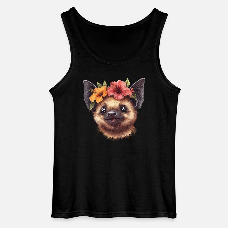 Fledermaus mit Blüten - Gildan Männer Tank Top - Schwarz