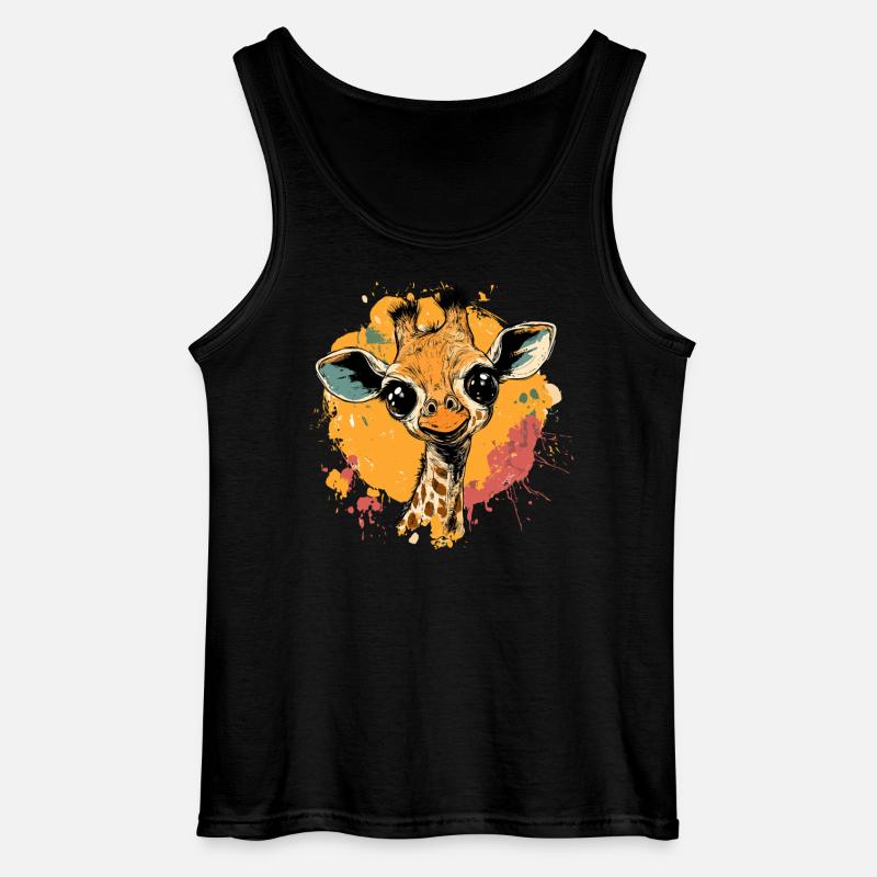 Giraffe im Farbklecks - Gildan Männer Tank Top - Schwarz