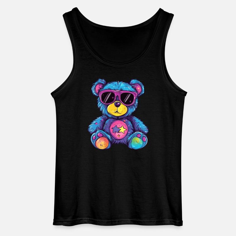Bunter Sternen Teddy - Gildan Männer Tank Top - Schwarz
