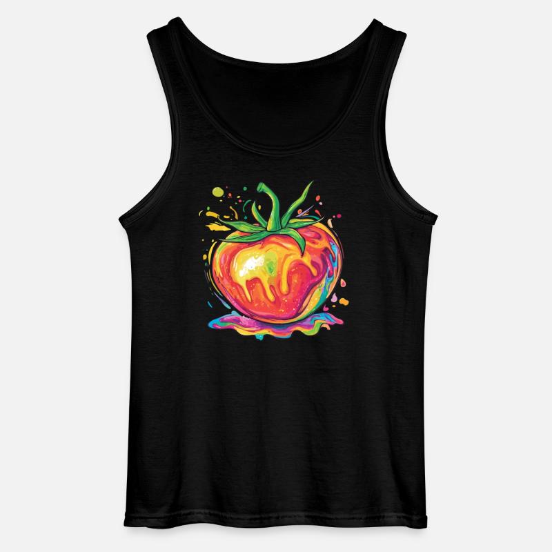 Regenbogenfarbene Pop-Art Tomate - Gildan Männer Tank Top - Schwarz