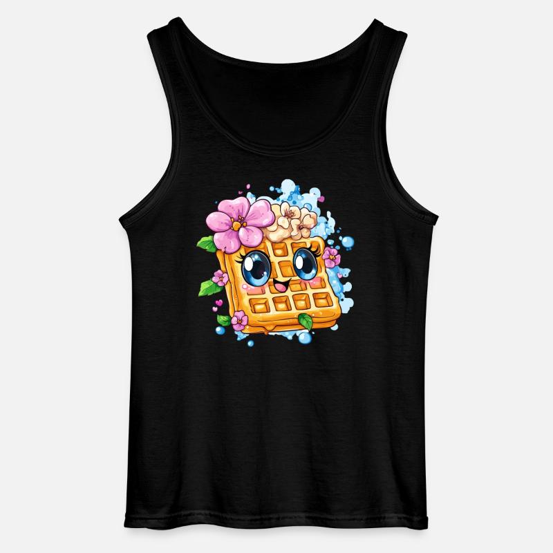 Waffel mit Blütenfreude - Gildan Männer Tank Top - Schwarz