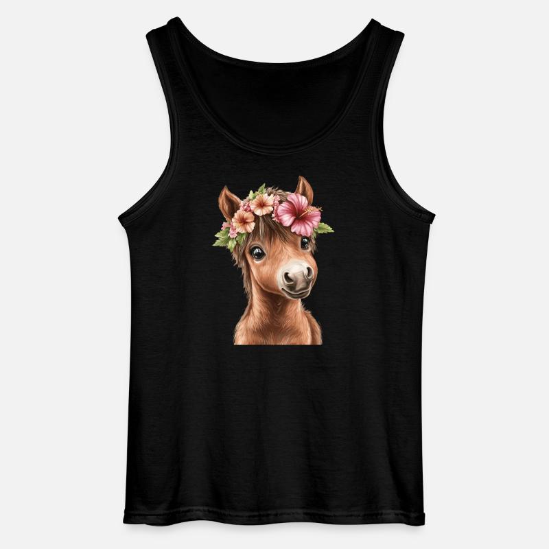 Flower pony with wreath - Gildan Men’s Tank Top - black