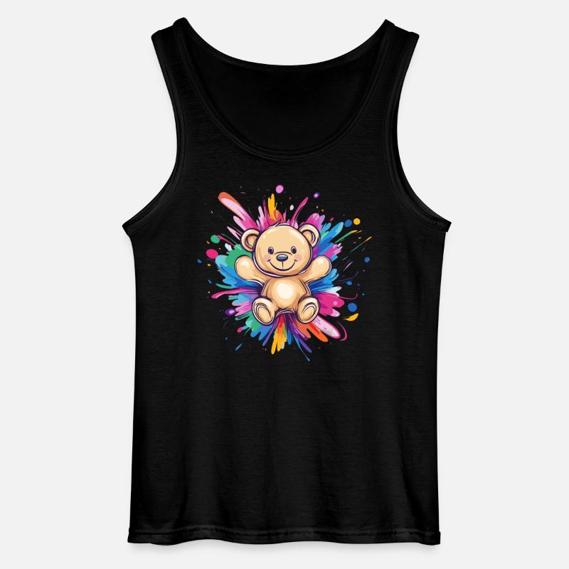 Teddybär Farbexplosion - Gildan Männer Tank Top - Schwarz