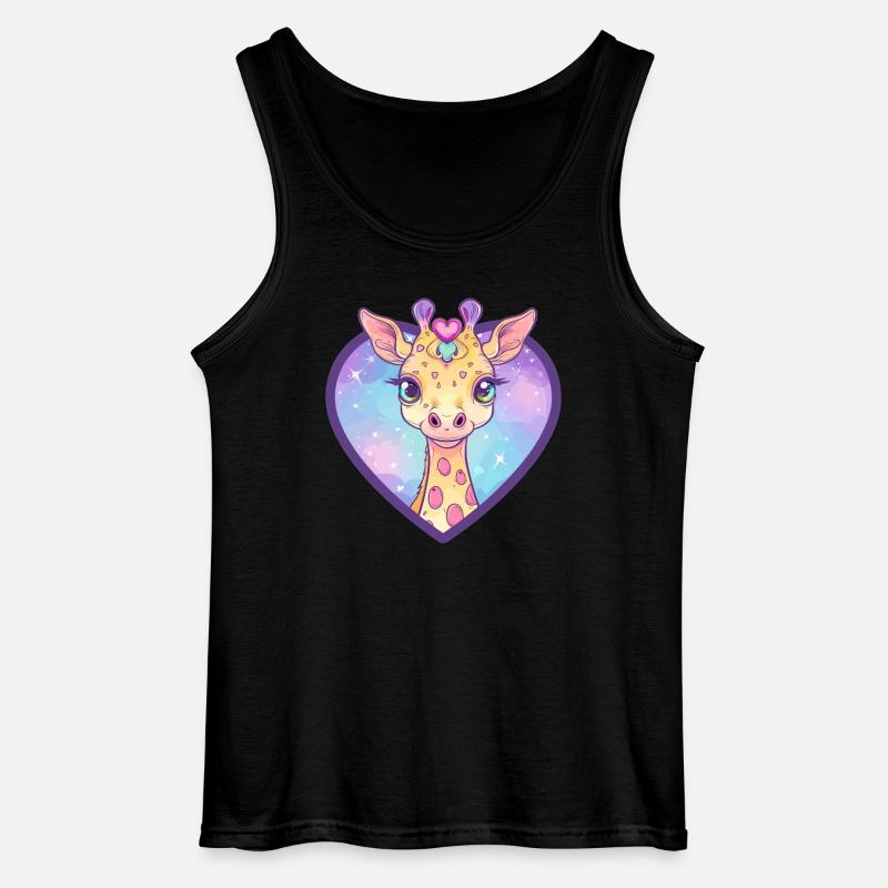 Herzgiraffe mit Glitzerblick - Gildan Männer Tank Top - Schwarz