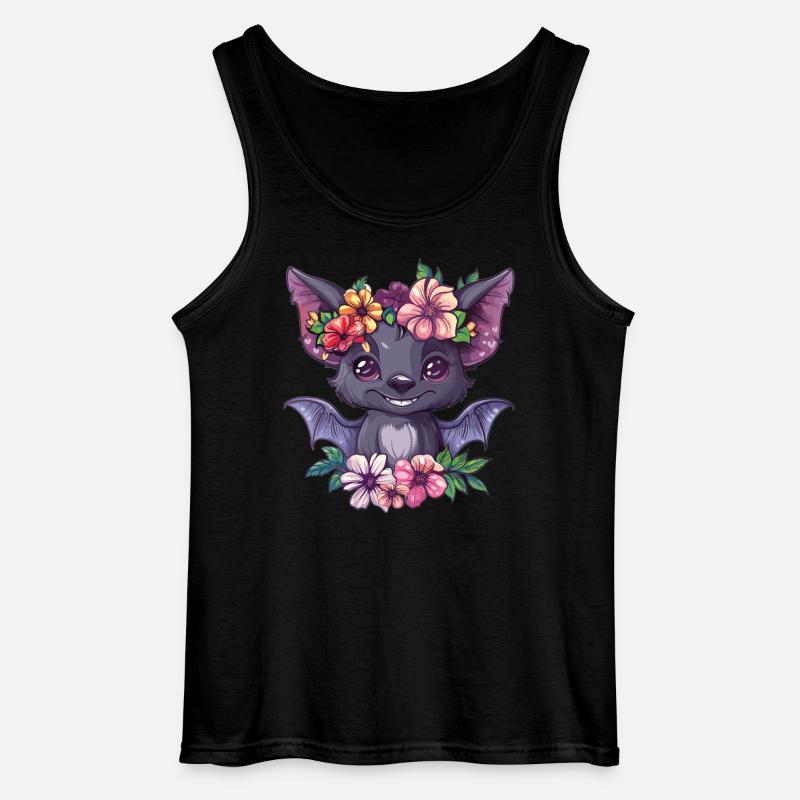 Blumenfledermaus mit Lächeln - Gildan Männer Tank Top - Schwarz