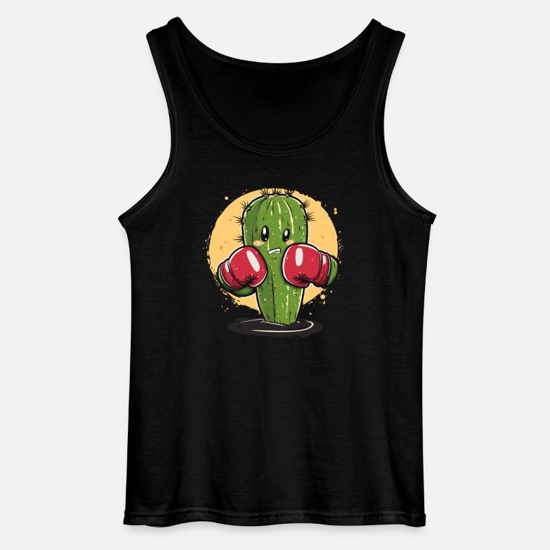 Box-Kaktus mit Power - Gildan Männer Tank Top - Schwarz