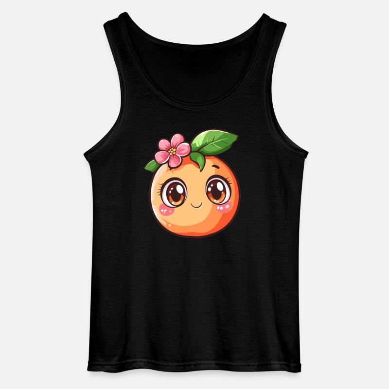 Pfirsich mit Blume - Gildan Männer Tank Top - Schwarz