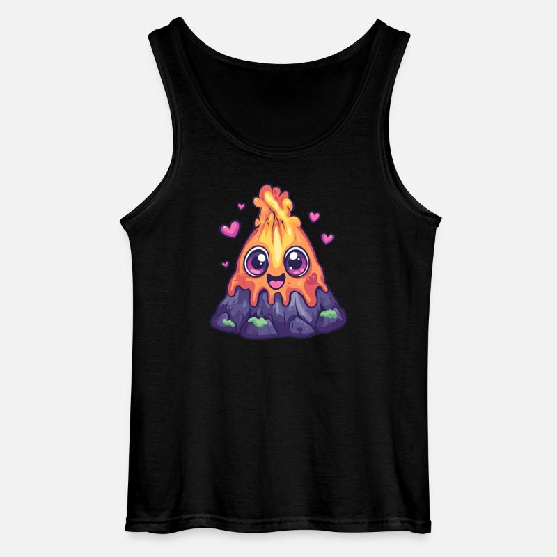 Vulkan mit Herzchen - Gildan Männer Tank Top - Schwarz