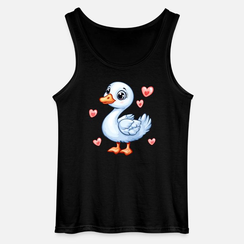 Süße Gans mit Herzen - Gildan Männer Tank Top - Schwarz