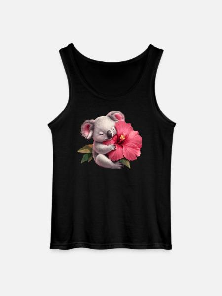 Koala mit Riesenblume - Gildan Männer Tank Top - Schwarz