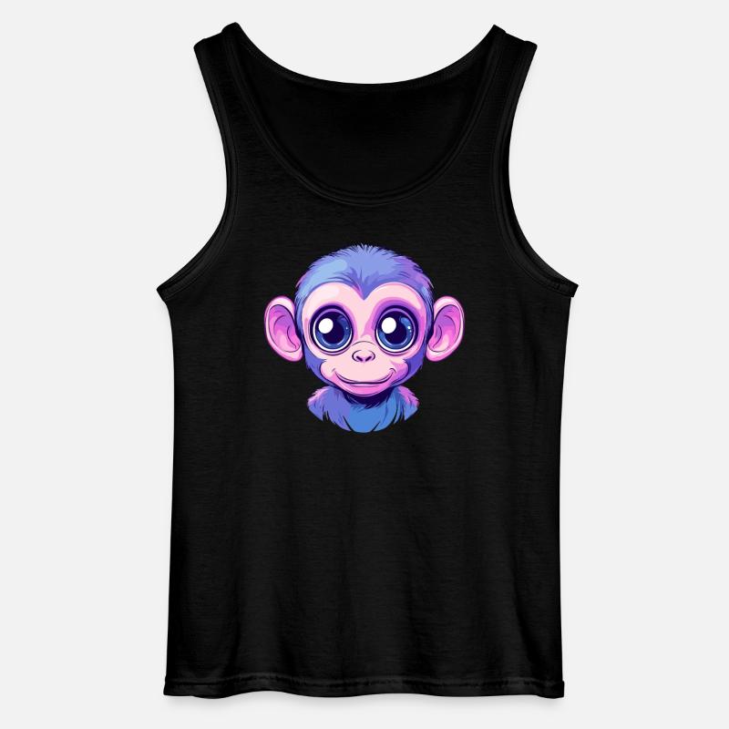Bunter Affe Gesicht - Gildan Männer Tank Top - Schwarz