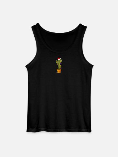 Julepyntet kaktus til jul - Gildan tanktop til mænd - sort