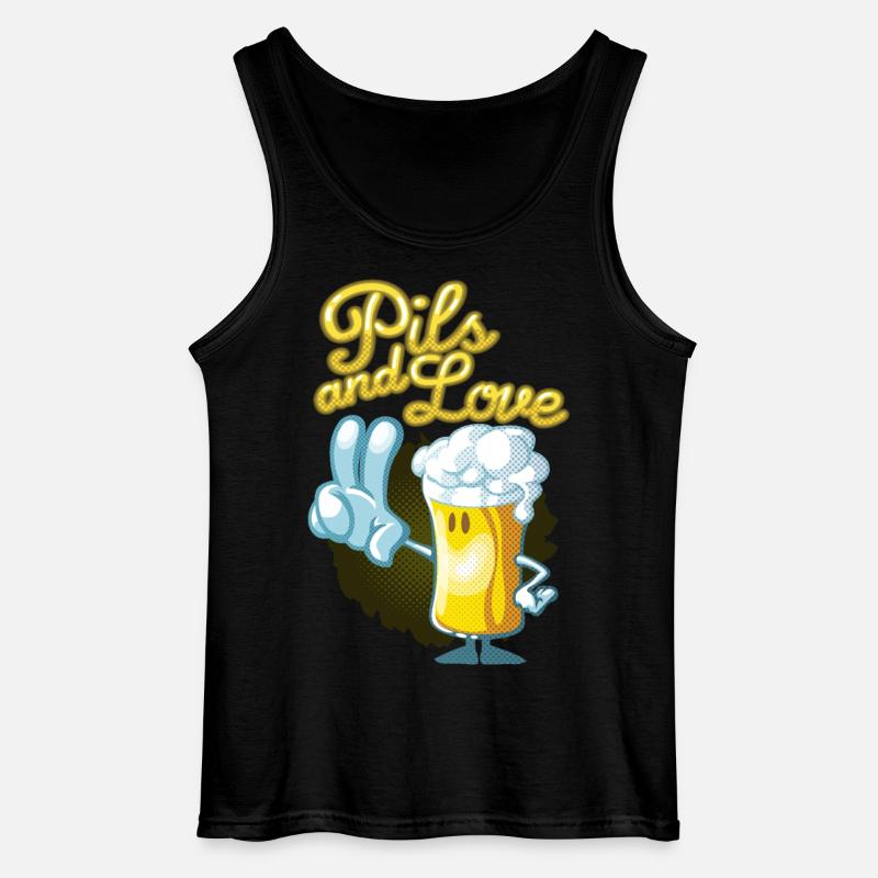 Pils und Liebe Toon - Gildan Männer Tank Top - Schwarz