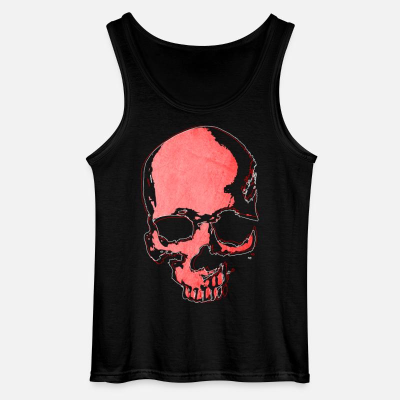 Roter Schädel - Gildan Männer Tank Top - Schwarz