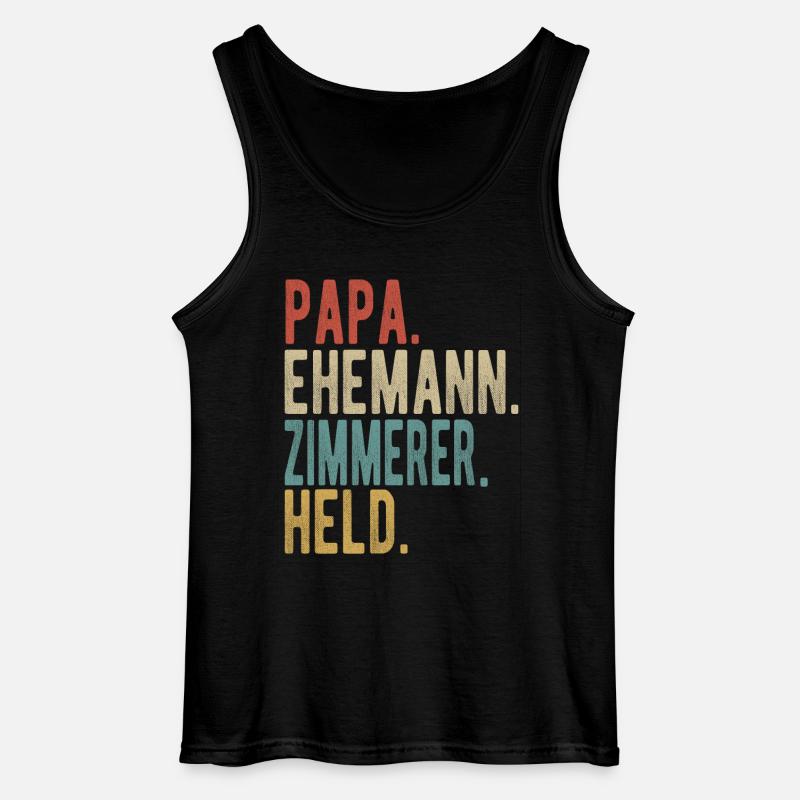 Zimmerer Papa Ehemann Held - Gildan Männer Tank Top - Schwarz