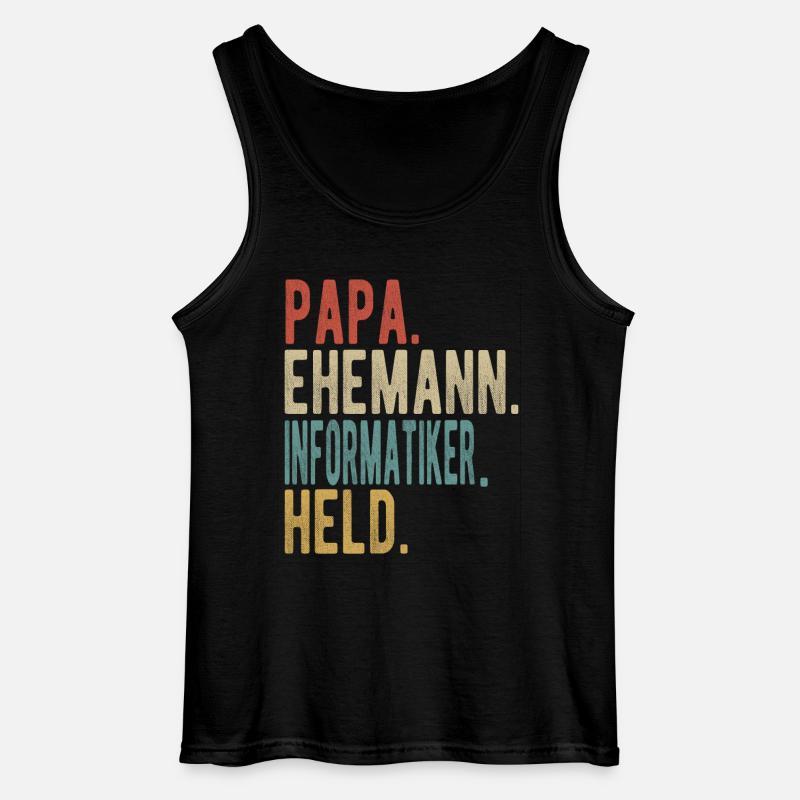 Informatiker Papa Ehemann Held - Gildan Männer Tank Top - Schwarz