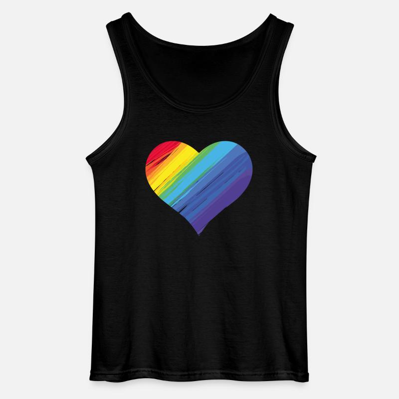 Regenbogenherz - Gildan Männer Tank Top - Schwarz
