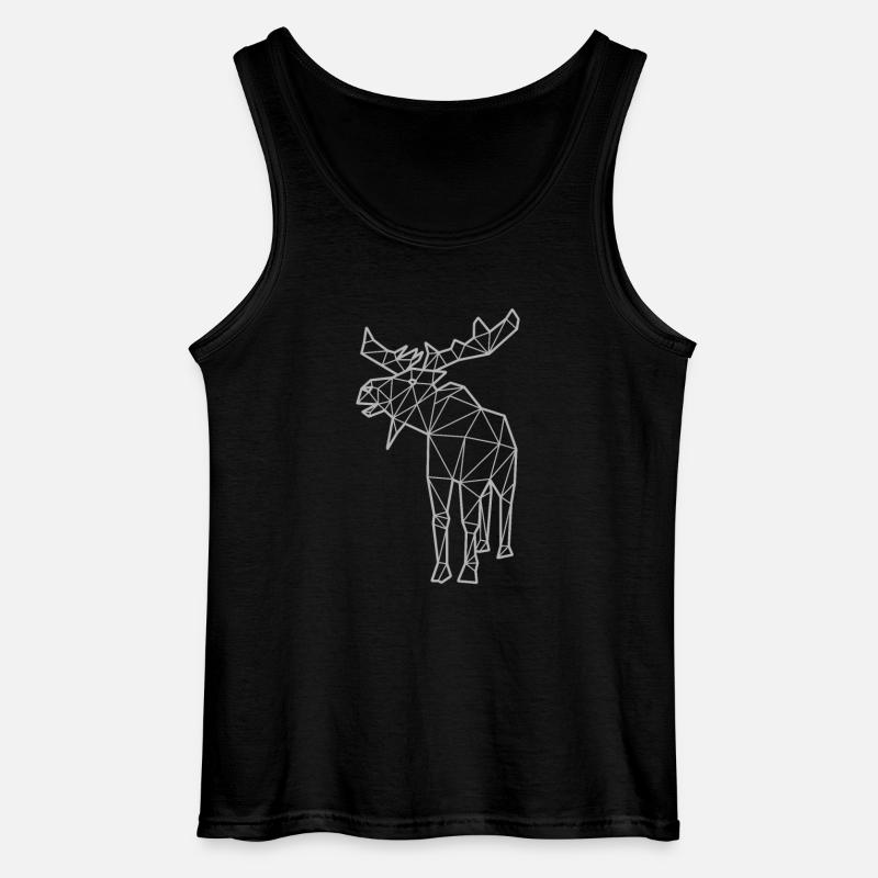 Elch Polygon - Gildan Männer Tank Top - Schwarz