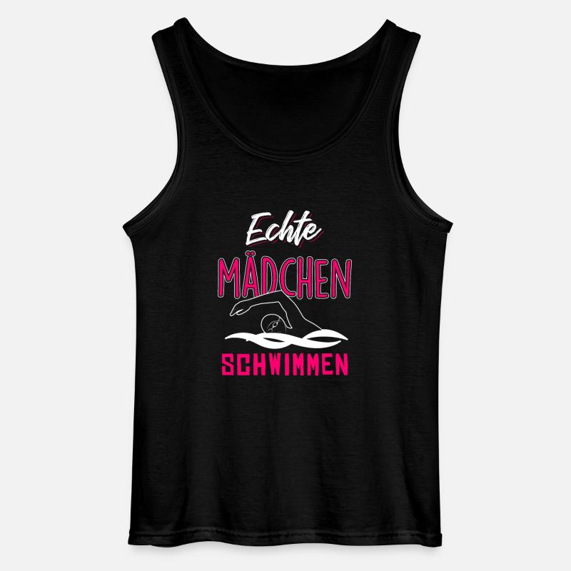 Echte Mädchen schwimmen - Gildan Männer Tank Top - Schwarz