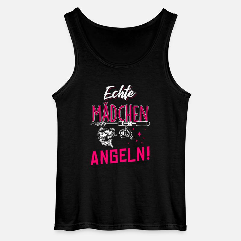 Echte Mädchen Angeln - Gildan Männer Tank Top - Schwarz