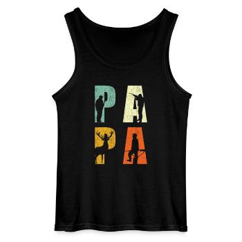 Jäger Papa Jagd Vater Geschenk - Gildan Männer Tank Top - Schwarz - Vorne - AI Model Male 185 dark (185cm)