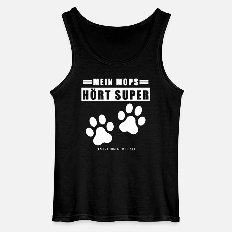 Mops Leben - Gildan Männer Tank Top - Schwarz