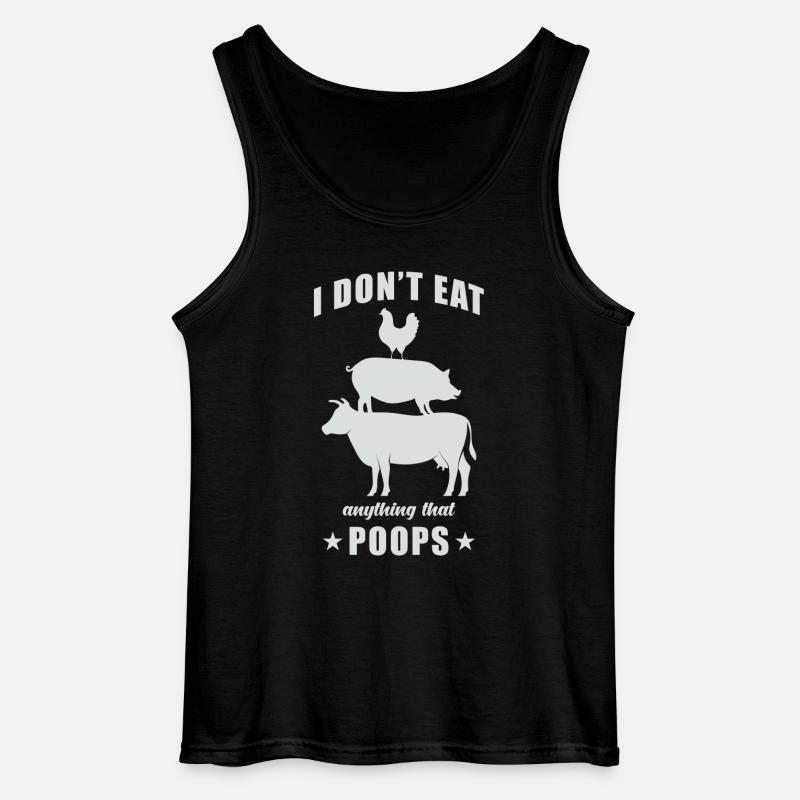 Vegetarier Geschenk - Gildan Männer Tank Top - Schwarz