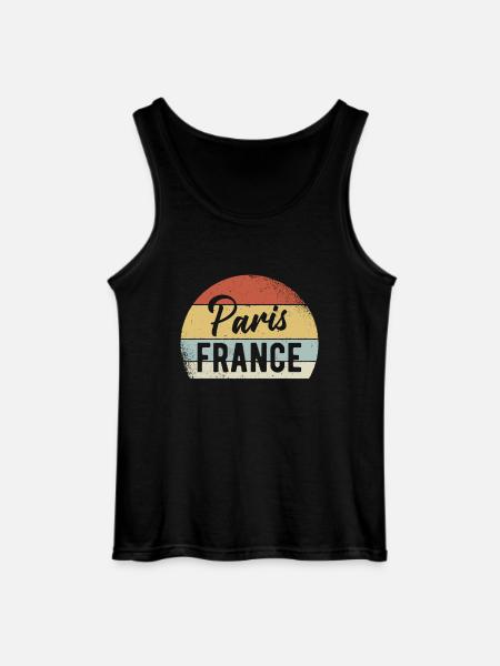 Paris France Outfit - Gildan Men’s Tank Top - black
