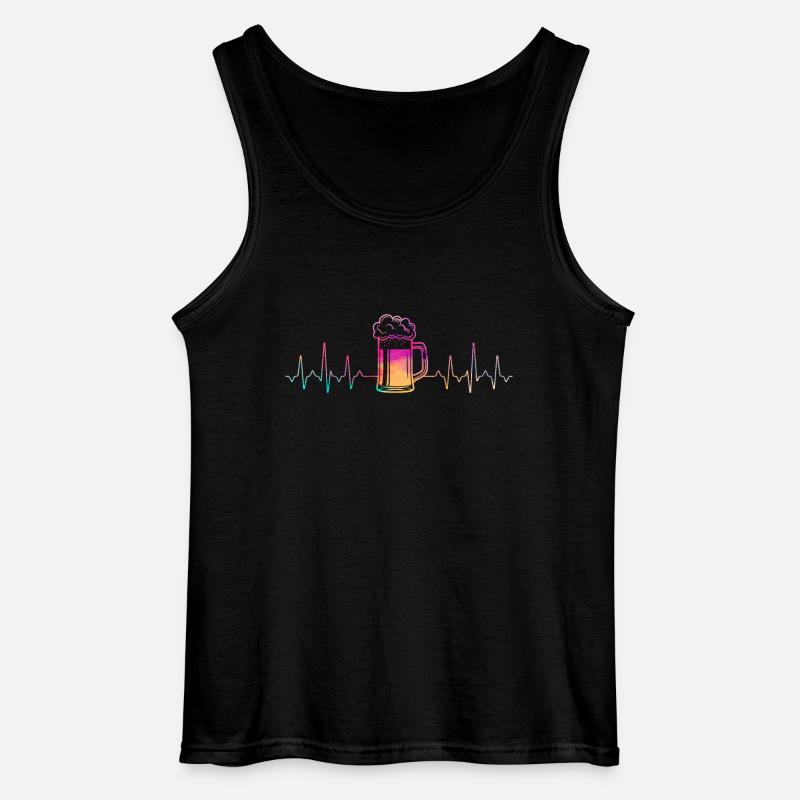 Bier Herzschlag - Gildan Männer Tank Top - Schwarz