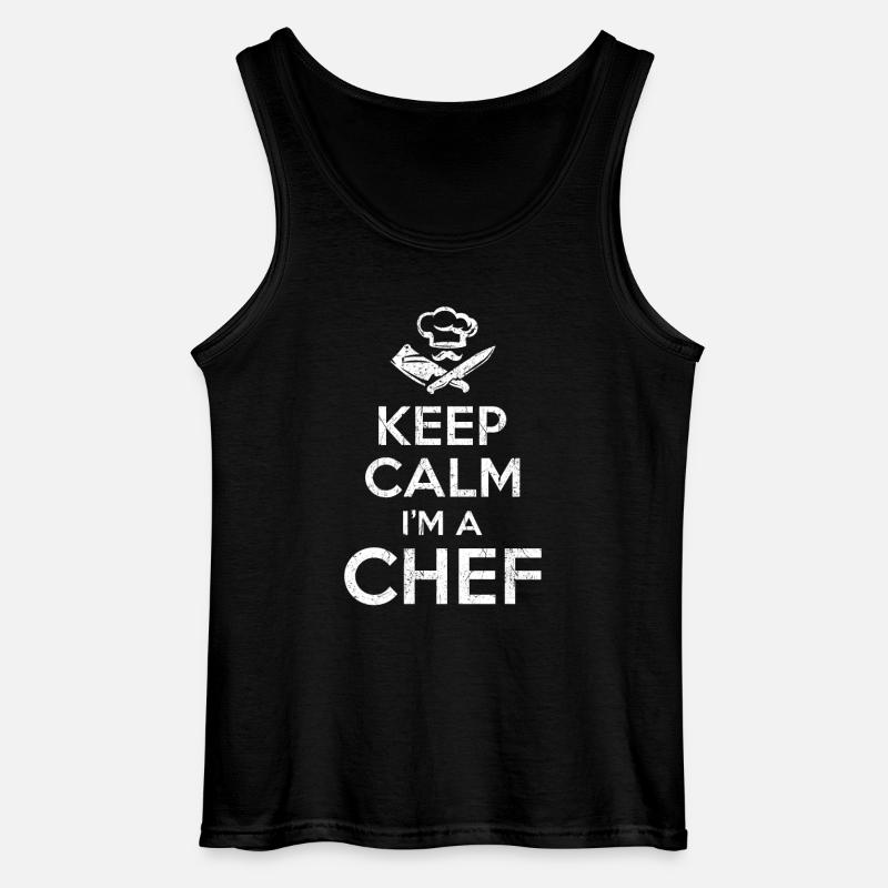 Keep Calm Chef - Gildan Men’s Tank Top - black