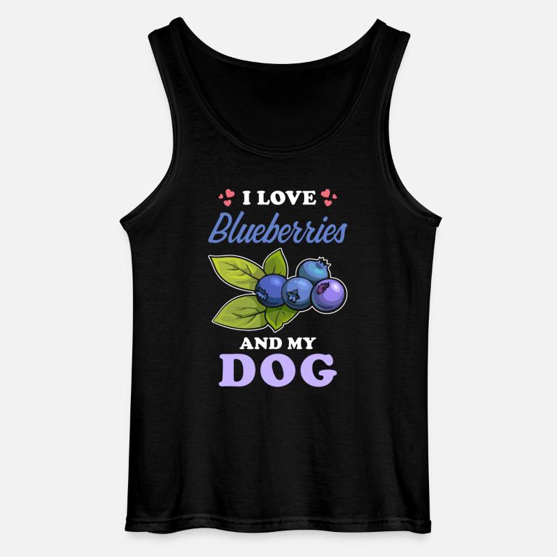 Blaubeeren und Hunde Spruch - Gildan Männer Tank Top - Schwarz