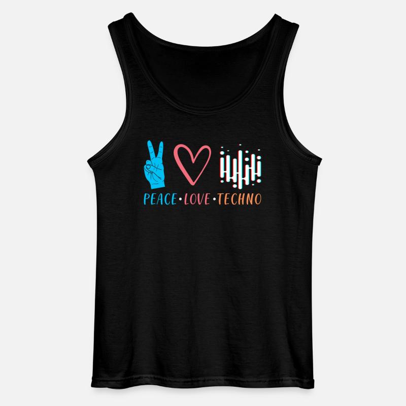 Techno - Gildan Männer Tank Top - Schwarz