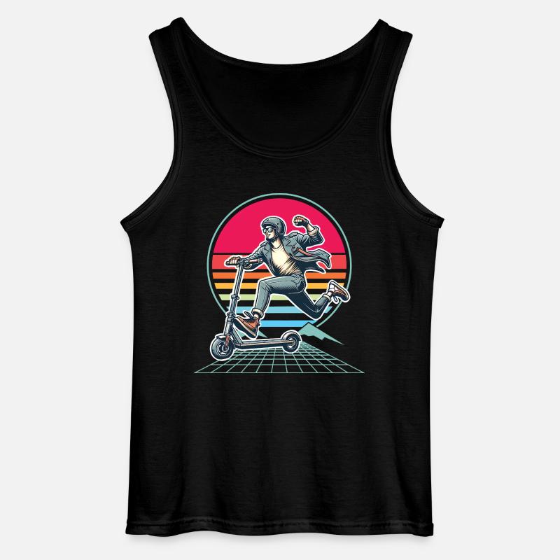 E-Scooter E-Roller Scooter - Gildan Men’s Tank Top - black