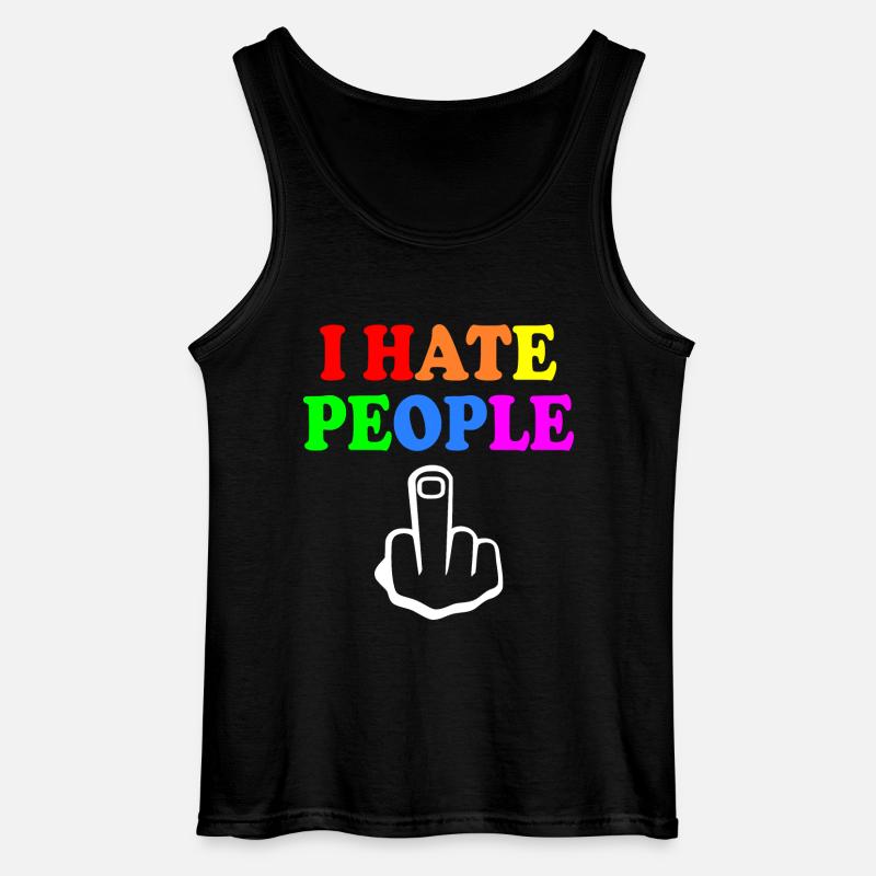 I hate people - Débardeur Gildan Homme - noir