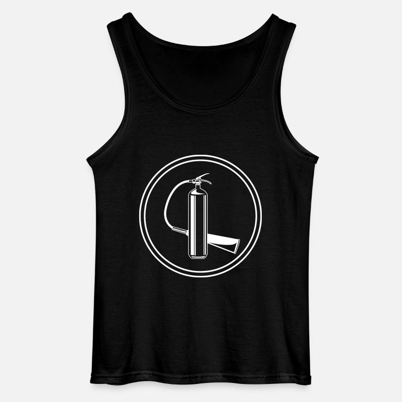 Fire extinguisher symbol fire brigade - Gildan Men’s Tank Top - black