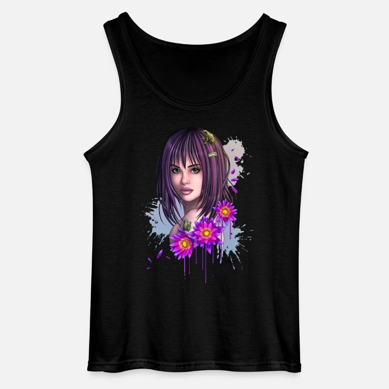 Frosch-Mädchen-Gesicht - Gildan Männer Tank Top - Schwarz