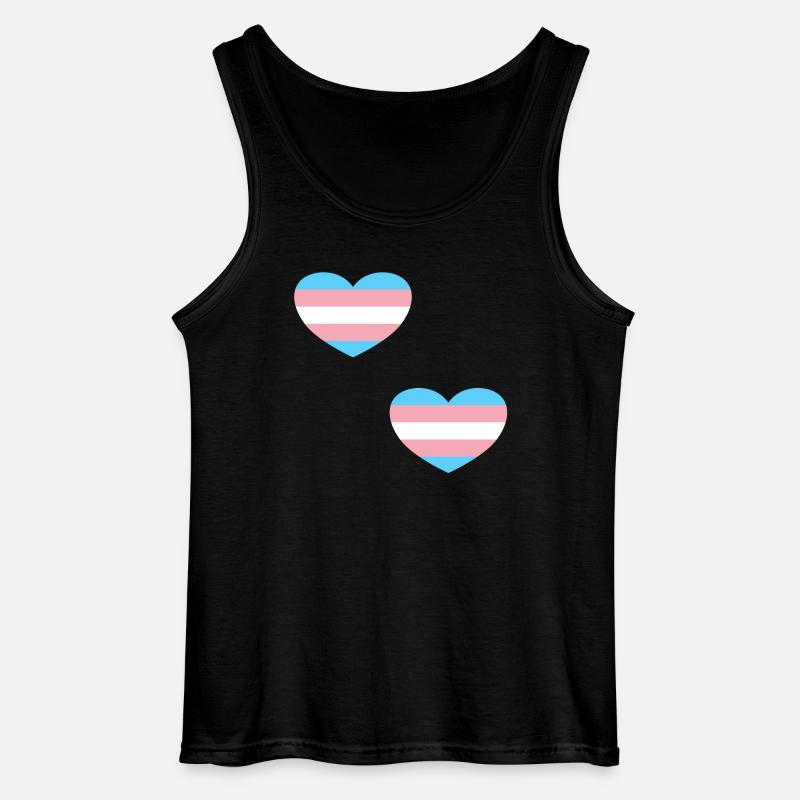 Coeurs de drapeau trans - Débardeur Gildan Homme - noir