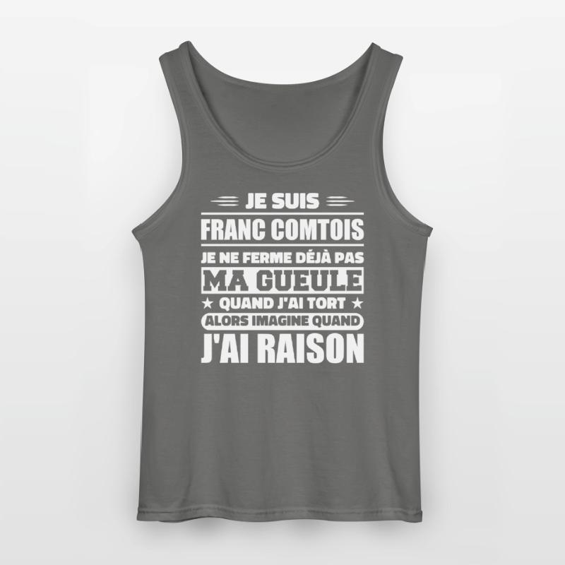 Franc comtois je ferme pas ma gueule franche comté Débardeur Gildan Homme