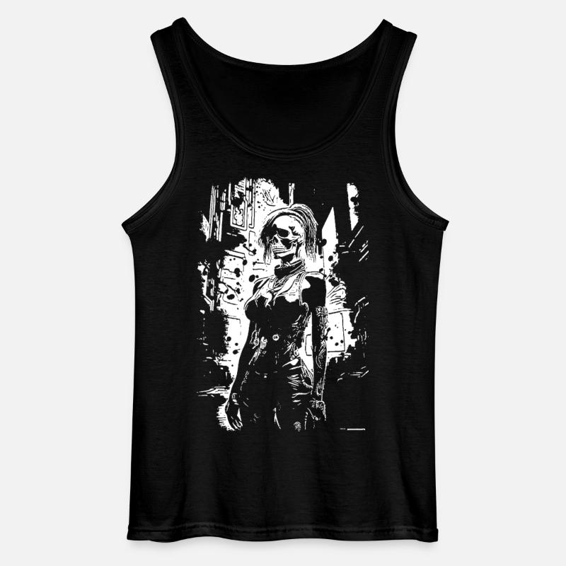Skull Face Urbanheld - Gildan Männer Tank Top - Schwarz