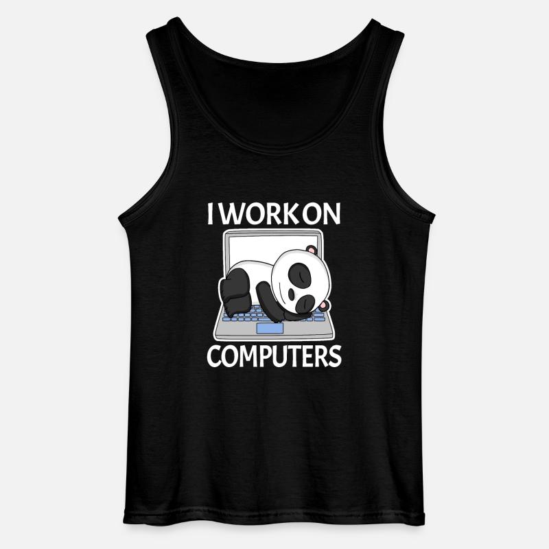 Computer nerd programmør herre gave - Gildan tanktop til mænd - sort