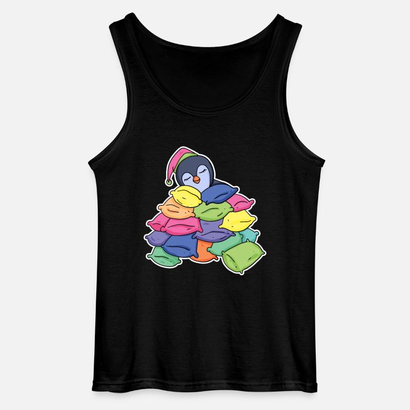 Schlafender Pinguin - Gildan Männer Tank Top - Schwarz