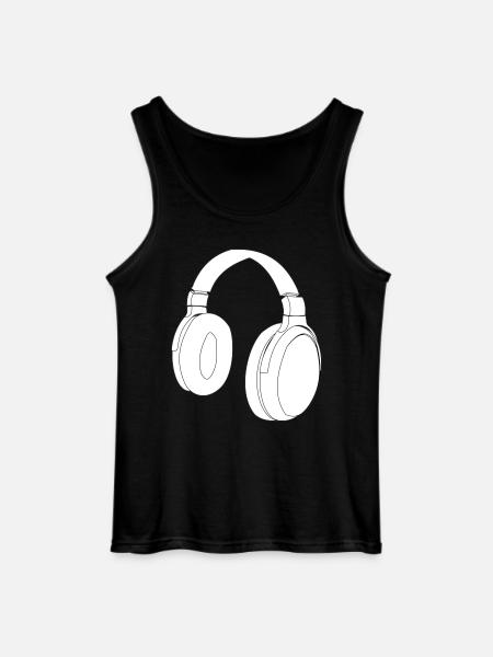 Kopfhörer Vektor Design - Gildan Männer Tank Top - Schwarz