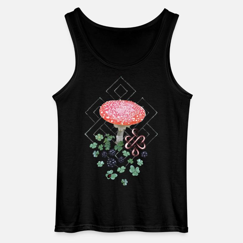 Lucky Toadstool Clover - Gildan Men’s Tank Top - black