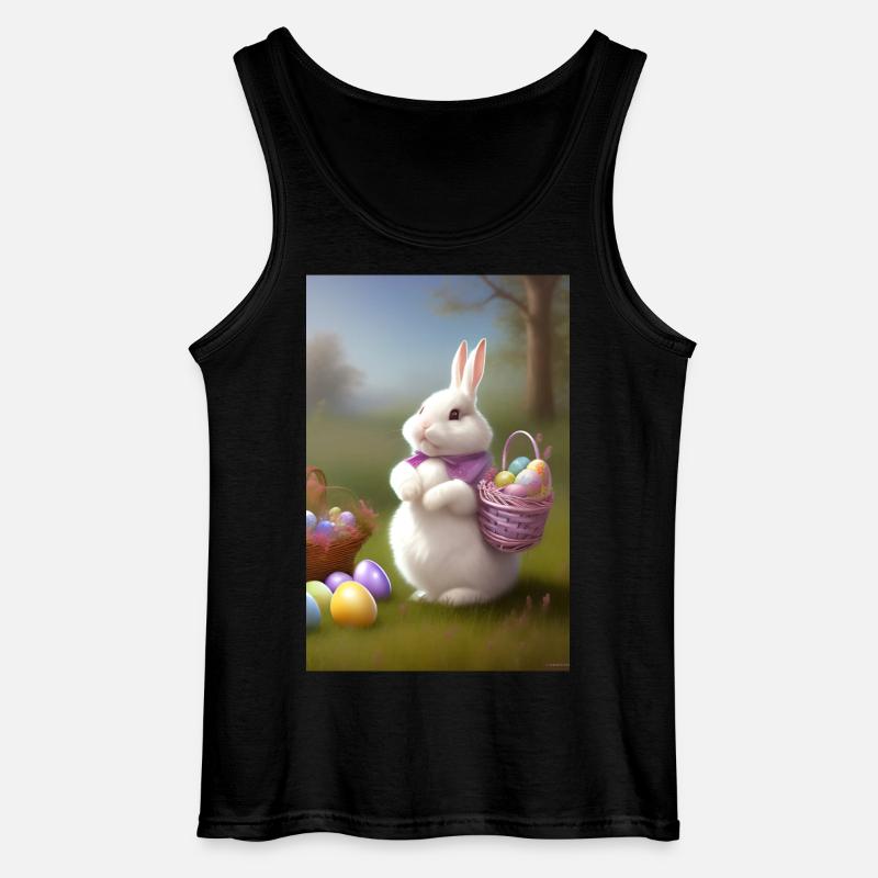 Osterhase mit Oster Eier - Gildan Männer Tank Top - Schwarz