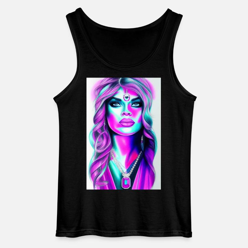 Frau mit Schmuck - Gildan Männer Tank Top - Schwarz