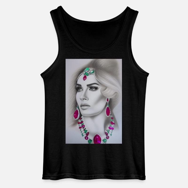 Frau mit Schmuck - Gildan Männer Tank Top - Schwarz