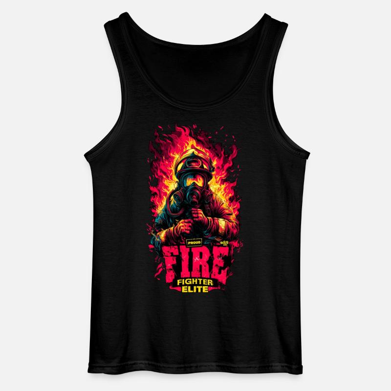 Fire Fighter Elite - Gildan Männer Tank Top - Schwarz